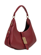 Ganni Borsa a Spalla in Pelle Rossa con Chiusura Logo - Borse A Spalla Donna | Lidia Shopping