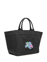 Ganni Borsa Tote in Denim Nero con Ricamo Cane - Borse Donna | Lidia Shopping
