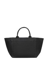 Ganni Borsa Tote in Denim Nero con Ricamo Cane - Borse Donna | Lidia Shopping