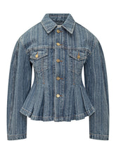 Ganni Giacca in Denim con Pieghe - Abbigliamento Donna | Lidia Shopping