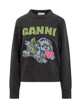 Ganni Sweater with Dog Graphic - Collezione Happy Birthday | Lidia Shopping