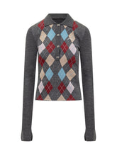 Polo Ganni a Maniche Lunghe con Motivo Argyle - Abbigliamento Donna | Lidia Shopping