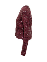 Pinko Mamma Mia Bordeaux Sequin Cardigan - Collezione Happy Birthday | Lidia Shopping