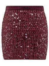 Pinko Gimme Bordeaux Mini Skirt with Sequins - Collezione Happy Birthday | Lidia Shopping