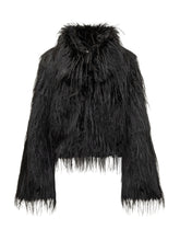 Pinko Black Faux Fur Jacket with Feather Effect - Collezione Happy Birthday | Lidia Shopping