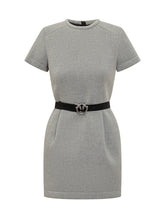 Pinko Abito Grigio con Cintura Love Birds - Abbigliamento Donna | Lidia Shopping