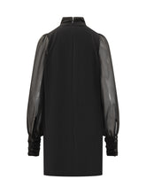 Pinko Black Short Dress with Sheer Sleeves - Collezione Happy Birthday | Lidia Shopping