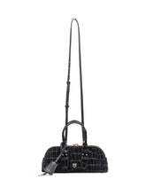 Pinko Black Croc-Effect Leather Bowling Baguette Bag - Collezione Happy Birthday | Lidia Shopping