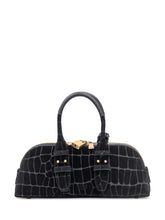 Pinko Black Croc-Effect Leather Bowling Baguette Bag - Collezione Happy Birthday | Lidia Shopping