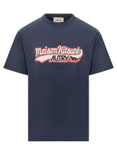 Autry x Maison Kitsunè T-Shirt Blu con Logo - Abbigliamento Uomo | Lidia Shopping