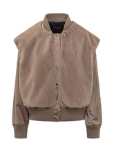 Wool Blend Bomber Jacket with Satin Sleeves Boss - Boss | Lidia Shopping