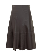 Brown Flared Leather Midi Skirt Boss - Boss | Lidia Shopping