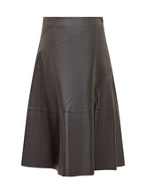 Brown Flared Leather Midi Skirt Boss - Boss | Lidia Shopping