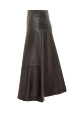 Brown Flared Leather Midi Skirt Boss - Boss | Lidia Shopping