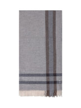 D'Aniello Sciarpa Grigia con Righe e Frange - Accessori Donna | Lidia Shopping
