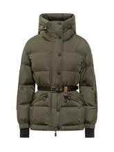 Moncler Grenoble Salastrains Green Belted Down Jacket - Collezione Happy Birthday | Lidia Shopping