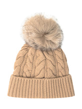 Moncler Beanie Cammello con Pompon in Pelliccia - Accessori Donna | Lidia Shopping