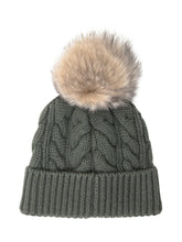 Moncler Beanie Verde con Pompon in Pelliccia - Accessori Donna | Lidia Shopping