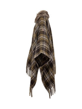 Poncho a Quadri con Collo in Pelliccia Moncler - Abbigliamento Donna | Lidia Shopping