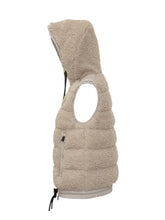 Moncler Grenoble Gilet Cappuccio in Shearling Beige - Abbigliamento Donna | Lidia Shopping