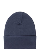 Moncler Beanie Blu con Logo Ricamato - Accessori Uomo | Lidia Shopping