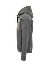 Moncler Grenoble Grey Hoodie with Patch - Collezione Happy Birthday | Lidia Shopping