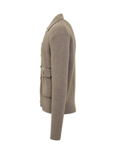 Albarena Beige Ribbed Knit Cardigan with Front Pockets - Collezione Happy Birthday | Lidia Shopping