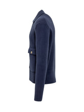 Blue Button-Up Cardigan with Pockets Albarena - Collezione Happy Birthday | Lidia Shopping