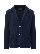 Giacca Albarena in Maglia Blu con Motivo Spigato - Abbigliamento Uomo | Lidia Shopping