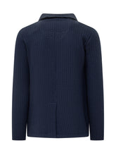 Giacca Albarena in Maglia Blu con Motivo Spigato - Abbigliamento Uomo | Lidia Shopping