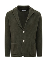 Giacca Albarena in Maglia Verde con Motivo Spigato - Abbigliamento Uomo | Lidia Shopping