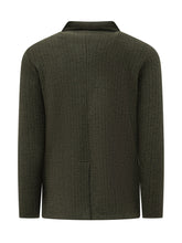 Giacca Albarena in Maglia Verde con Motivo Spigato - Abbigliamento Uomo | Lidia Shopping
