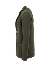 Giacca Albarena in Maglia Verde con Motivo Spigato - Abbigliamento Uomo | Lidia Shopping