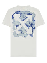 Off-White Kids White T-Shirt with Blue Arrows Logo - Collezione Happy Birthday | Lidia Shopping