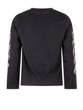 Off-White Kids Graffiti Long Sleeve Black T-Shirt - Collezione Happy Birthday | Lidia Shopping