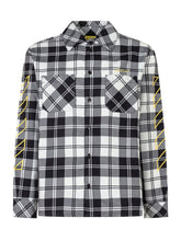 Off-White Checked Shirt with Yellow Logo - Collezione Happy Birthday | Lidia Shopping