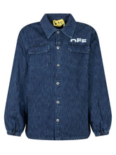 Off-White Denim Shirt with Printed Logo - Collezione Happy Birthday | Lidia Shopping