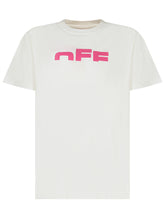 Off-White White T-shirt with Pink Arrow Logo - Collezione Happy Birthday | Lidia Shopping