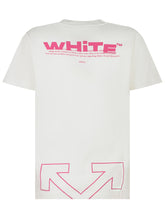 Off-White White T-shirt with Pink Arrow Logo - Collezione Happy Birthday | Lidia Shopping