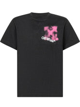 Off-White Black T-shirt with Pink Spray Logo - Collezione Happy Birthday | Lidia Shopping