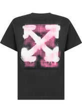 Off-White Black T-shirt with Pink Spray Logo - Collezione Happy Birthday | Lidia Shopping