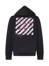 Off-White Black Hoodie with Pink Spray Print - Collezione Happy Birthday | Lidia Shopping