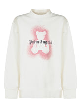 Palm Angels Kids White Sweatshirt with Pink Spray Bear - Collezione Happy Birthday | Lidia Shopping