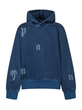 Palm Angels Kids Denim Hoodie with Logo - Collezione Happy Birthday | Lidia Shopping