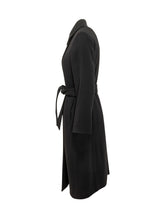 Max Mara Studio Black Wool Coat with Belt - Collezione Happy Birthday | Lidia Shopping