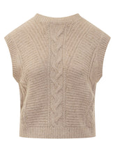 Max Mara Studio Gilet in Maglia a Treccia Beige - Abbigliamento Donna | Lidia Shopping