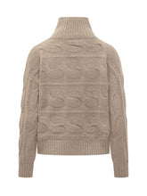 Max Mara Studio Beige Cable Knit High Neck Sweater - Collezione Happy Birthday | Lidia Shopping