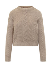 Max Mara Studio Maglia Treccia in Lana e Alpaca Beige - Abbigliamento Donna | Lidia Shopping