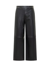 Max Mara Studio Pantaloni Culotte in Pelle Nera - Abbigliamento Donna | Lidia Shopping
