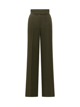 Max Mara Pantaloni Verde Oliva a Vita Alta - Abbigliamento Donna | Lidia Shopping